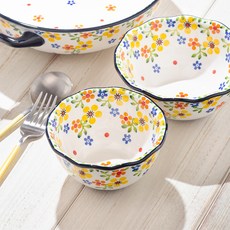 MAISON OBJET PRACA 荷葉邊飯碗 4件組, 茉莉 + 藍色小蒼蘭 + 鳶尾花 + 海洋之花, 荷葉邊飯碗 4種