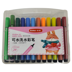 可水洗水彩筆 24色, 18.5 x 16 x 3cm, 1組
