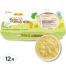 팜투베이비 레디 실온이유식 중기, 닭고기비타민죽, 110g, 12개
