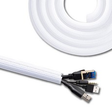 탐사 케이블 커버 매쉬 튜브 5m, 화이트, 1개