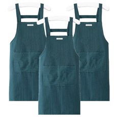 Living Home 布料條紋圍裙, 綠色, 3個