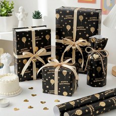 Lead home 高級生日禮物捲筒包裝紙 大型 700 x 1000 mm, 6個, 生日氣球