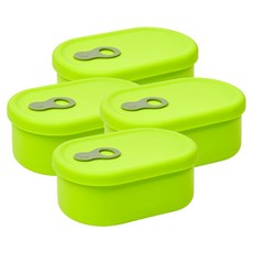 심볼라 실리팝 스팀홀 실리콘 팩 전자레인지 용기 그린애플, 4개, 500ml