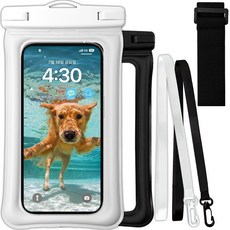 NUART 攜帶型優質手機防水袋 2件組, 1個, 白色, 黑色