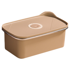 304不鏽鋼 日式按鈕保鮮盒 可微波, 1個, 1 個容器 + 1 個蓋子