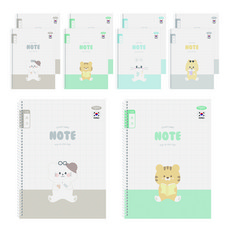 PENPIA 2 000 小學線圈筆記本 10格書寫 通用, 10個, 隨機出貨