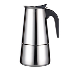卡特屋 摩卡咖啡壺 300ml 食品級201不鏽鋼 耐高溫 可接觸明火, 銀色, 1個