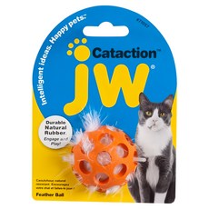 Petmate JW 羽毛橡膠洞洞球 5x5x5cm, 橘, 1個