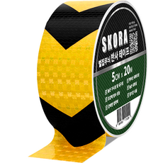 SKORA 夜光警示膠帶, 1捲, 黃色黑色