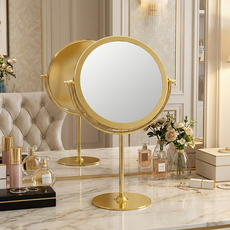 와이홉 회전식 스탠드 탁상거울 롱, 골드