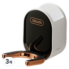 ASWEI 居家女王 免打孔理線吹風機支架, 3個, 黑色