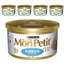 MonPetit 貓倍麗 金罐, 特選鯛魚塊, 85g, 5罐