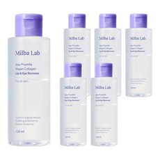 [비건뷰티] 밀바랩 제주 프루넬라 콜라겐 립앤아이 리무버, 120ml, 6개