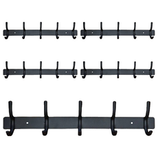 UdiLife 優的生活大師 hold 掛 L型5勾掛架 不鏽鋼材質 防水防潮, 霧黑色, 5個