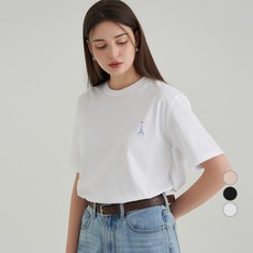 ELLE PARIS 여성용 통기성 에펠 프린트 반팔 티셔츠