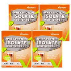 Vilson 米森 無加糖 分離乳清蛋白飲 可可拿鐵 6包, 35g, 4盒