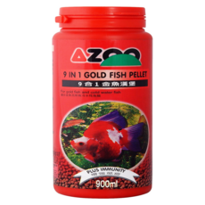 AZOO 愛族 9合1金魚漢堡 顆粒飼料，含葡聚醣免疫配方, 900ml, 1瓶