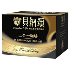 貝納頌 二合一曼特寧 無糖, 13g, 25包, 1盒
