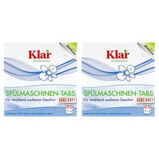 德國 Klar 無磷植萃酵素檸檬酸分解油汙水垢洗碗機專用環保洗碗錠 25顆/盒, 500g, 2盒