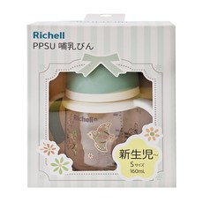 Richell 利其爾 HE PPSU寬口雙握哺乳奶瓶 160ml, 繁花翼, 1個