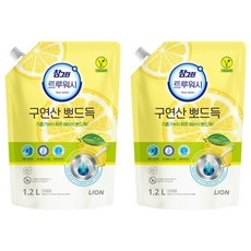 [비건라이프] 참그린 트루워시 구연산 뽀드득 주방세제 레몬향 리필, 1.2L, 2개