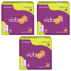 Vidawell [VEGAN LIFE] Secret Day 尿失禁 Inner Fit 護墊 翅膀型 成人紙尿褲, FREE(單一尺寸), 3包, 14枚入