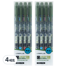 라인플러스 물로 지우는 수성 OHP펜 4색 사인펜 세트 x 2p, 흑색, 청색, 적색, 녹색, 4세트