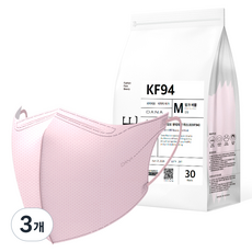 다나마스크 다나 오브 뷰티라인 새부리형 마스크 중형 KF94, 30개입, 3개, NO 4 핑크 버블