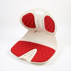 접이식 서포트 의자, 아이보리 + 레드