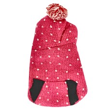 SassyDog 點點針織外套, 桃紅, 1件