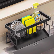 ROI Life 水槽穿孔瀝水籃 23 x 9 x 11 cm, 黑色, 3個