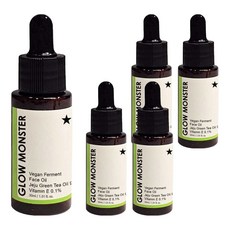 GLOW MONSTER Vegan發酵濟州綠茶臉部精油 99.9%, 30ml, 5瓶
