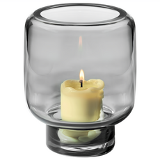 Philippi Vejle 手工玻璃花器燭台, 灰棕色