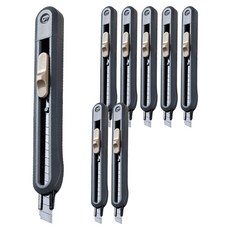 델리 누사인 모던 블랙칼날 커터칼 소형 NS063, 다크그레이, 8개