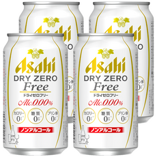 Asahi 朝日 Dry Zero Free 無酒精啤酒風味飲, 350ml, 4個
