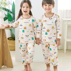 Maykids 幼童青少年 蓬鬆動物保暖內衣上下套裝