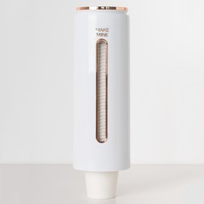 MakeMine 辦公室飲水機壁掛式一次性紙杯取杯器, 1個, 白色