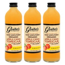 Goulter's 紐西蘭有機蘋果醋 未經稀釋與過濾 保留醋母, 350ml, 3瓶