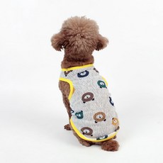 DING DONG PET 狗狗服飾 Falling 無袖 T恤, 黃色, 1個