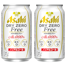 Asahi 朝日 Dry Zero Free 無酒精啤酒風味飲, 350ml, 2個