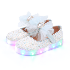 Kiphant 女童雪花閃亮LED懶人鞋 D-10