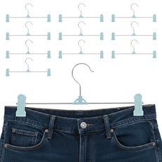 한봄누리 파스텔 논슬립 바지걸이 자국방지 경량 집게 옷걸이, 블루, 10개