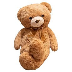 Sunjam Love Smile Bear 大型蝴蝶結熊玩偶, 1個, 棕色, 160cm