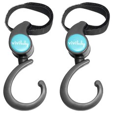 vivibaby 萬用推車掛勾 嬰兒推車收納掛勾 多功能置物掛鉤, 旋轉型, 2個