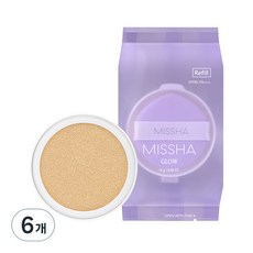 미샤 글로우 레이어링 핏 쿠션 리필 14g, 21호 바닐라, 6개