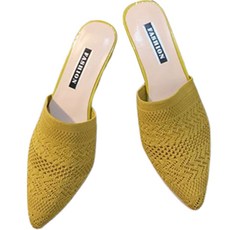 SILVERS 여성용 로지 패턴 뮬 힐 슬리퍼