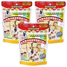 Pet Village 魔法村 鼠兔用綜合三明治磨牙餅, 多種磨牙造型，天然蔬菜穀物玉米製成，適合兔子、天竺鼠、倉鼠、全鼠類食用, 120g, 3包