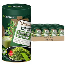 Vilson 米森 有機純抹茶粉, 75g, 1入, 12罐