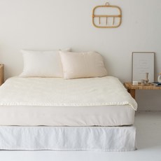 卷嬰兒顏料亞麻絎縫嬰兒床漂亮墊, 象牙白, 1件