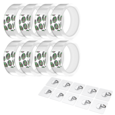 Monster CLEAR GEL 透明凝膠膠帶 30mm x 1m x 2mm 8入 + 掛鉤 10入, 透明, 1組